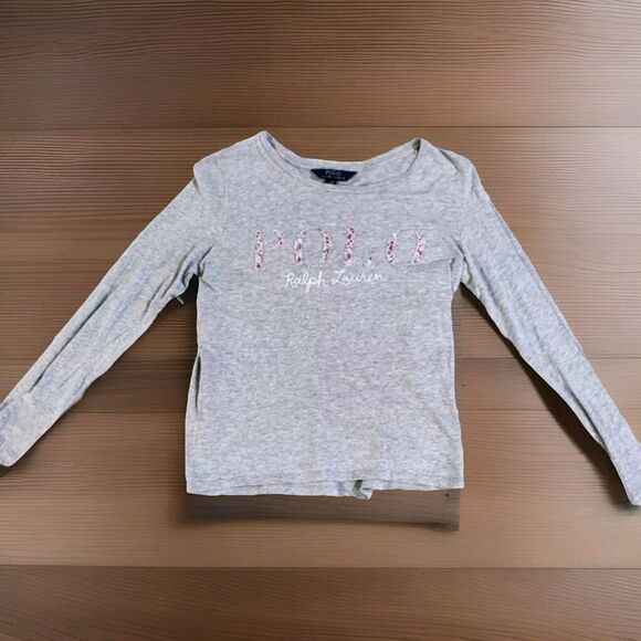 Polo Ralph Lauren Girls Large 12/14 Gray Sweatshirt Preppy Comfortable Fast Ship - Picture 1 of 12